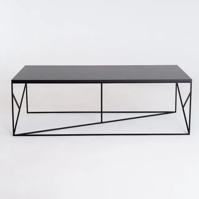 Klub stol FANCY BASIC - crna — laminska ploča za 140×80×45