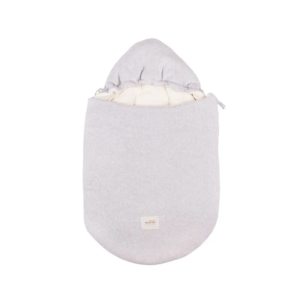 Car Seat Swaddle Organic Fleece Grey Melange