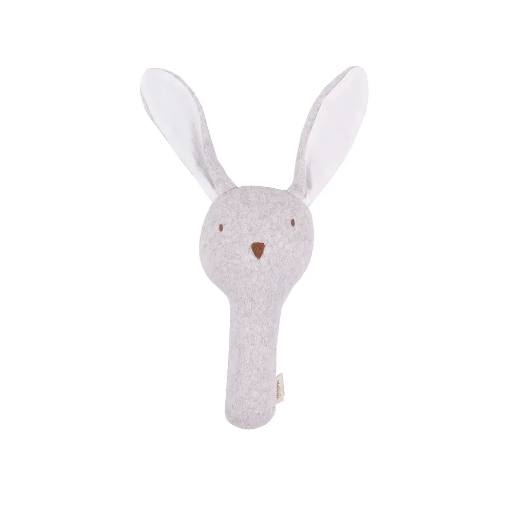 Rattle Toy Rabbit Organic Grey Melange