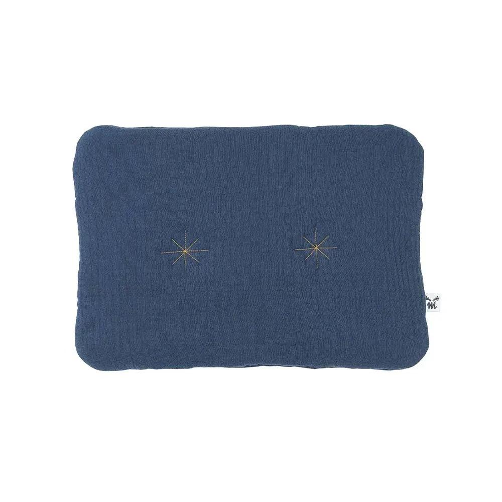 Muslin Pillow Dark Blue
