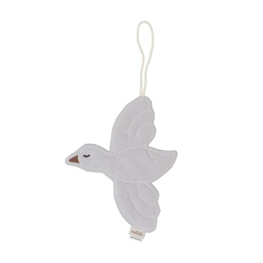 Pacifier Holder Decoration Bird Grey