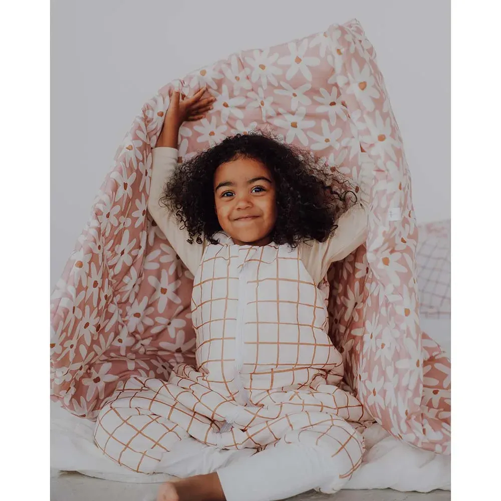 Set Posteljine Blush Daisies Roza M — bočni prikaz