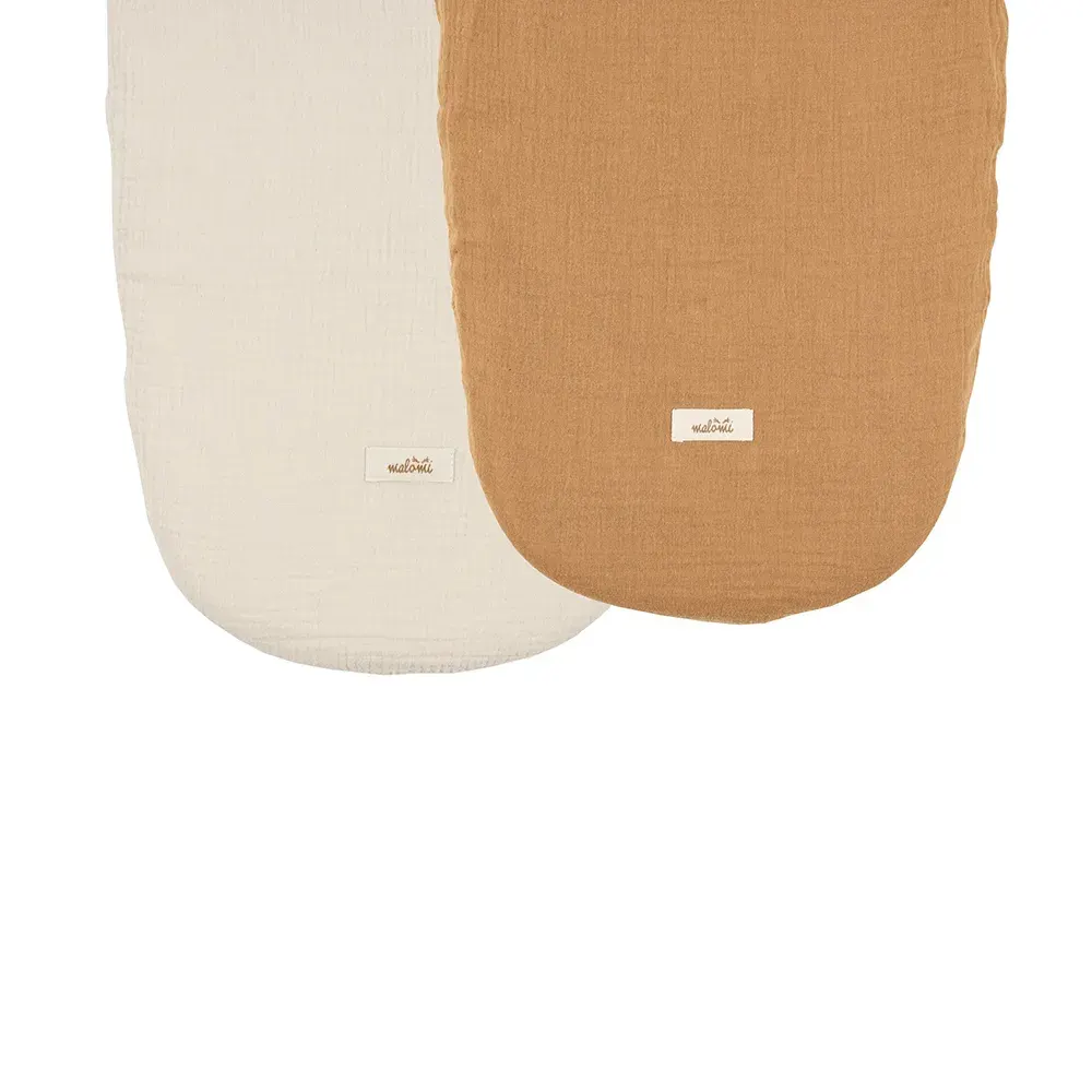 Carry Cot Moses Basket Sheet Organic 2 Pack Camel Natural Came