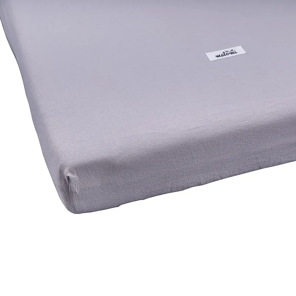 Washed Cotton Bedsheet Grey · 120×60 cm