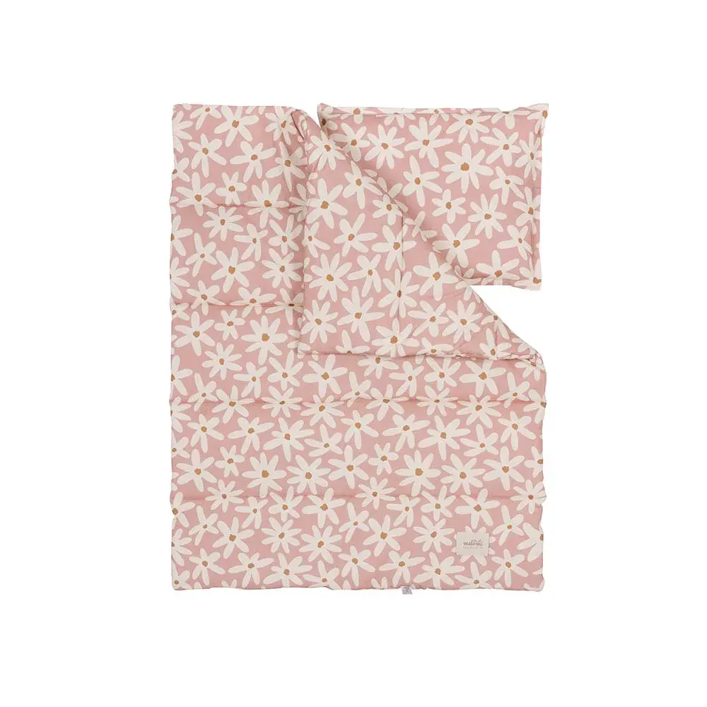 Set Posteljine Blush Daisies Roza M — stražnji prikaz