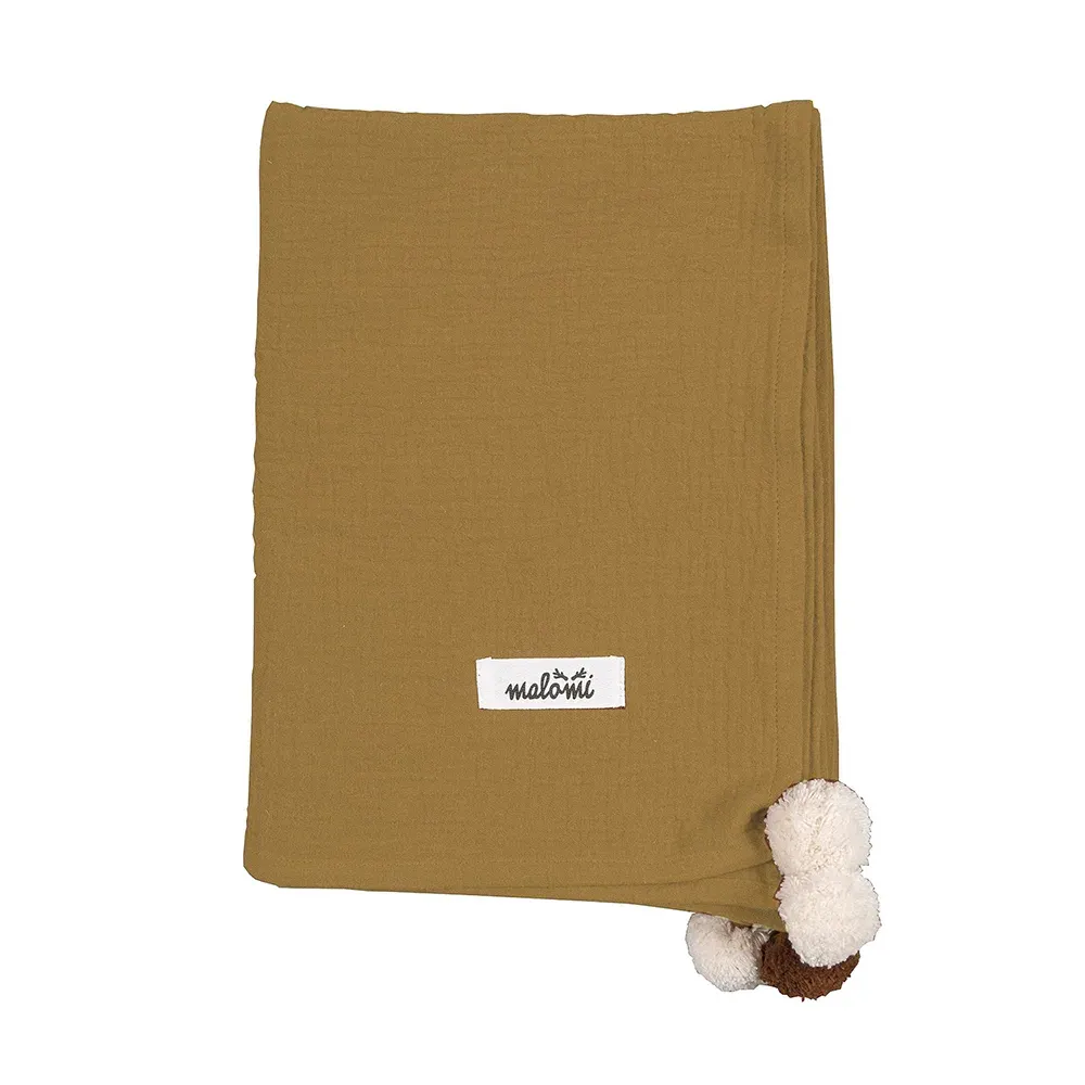 Muslin Swaddle Pompon Camel