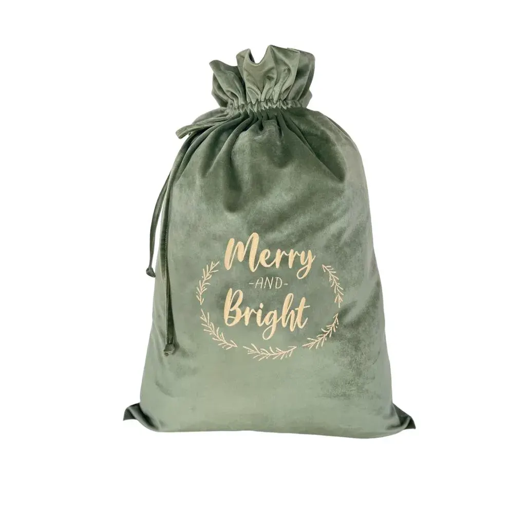 Christmas Bag Forest Green Merry And Bright