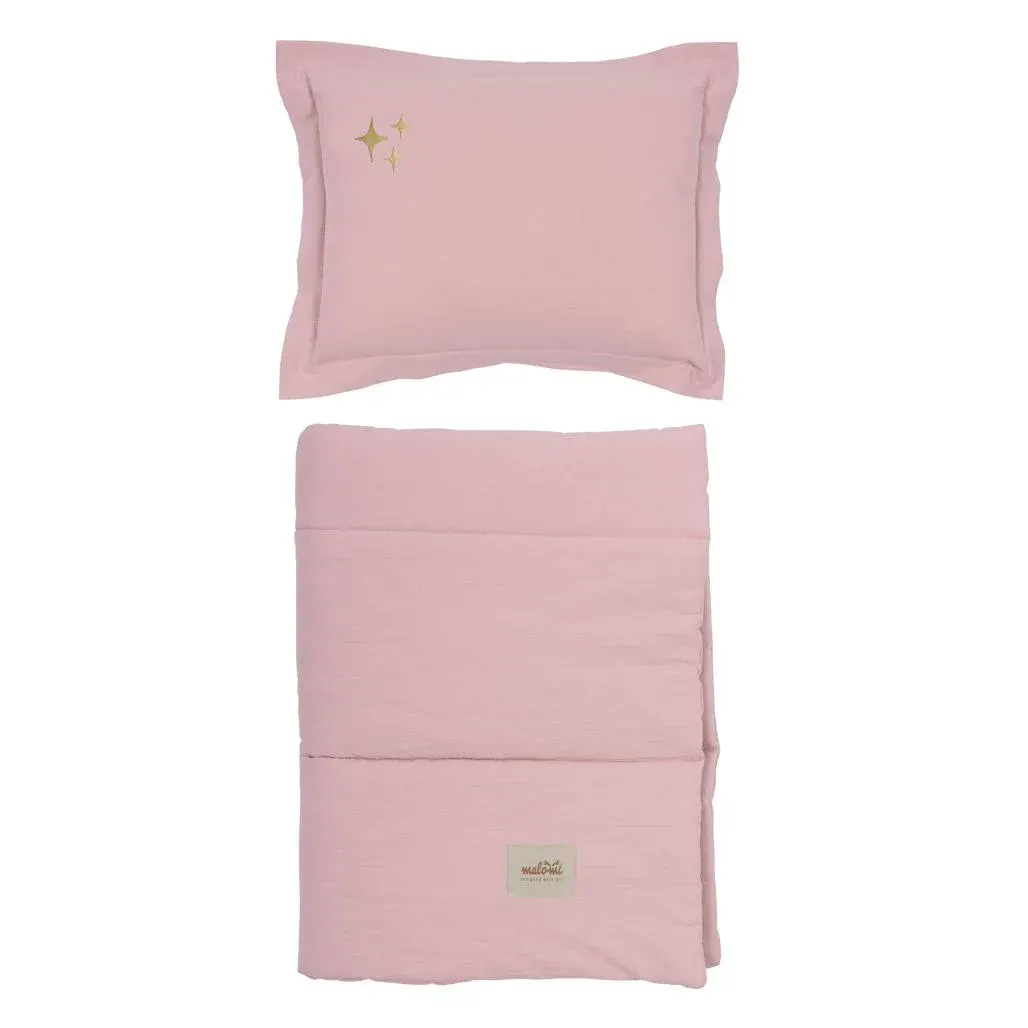Washed Cotton Bedding Set Stars Pink X · L