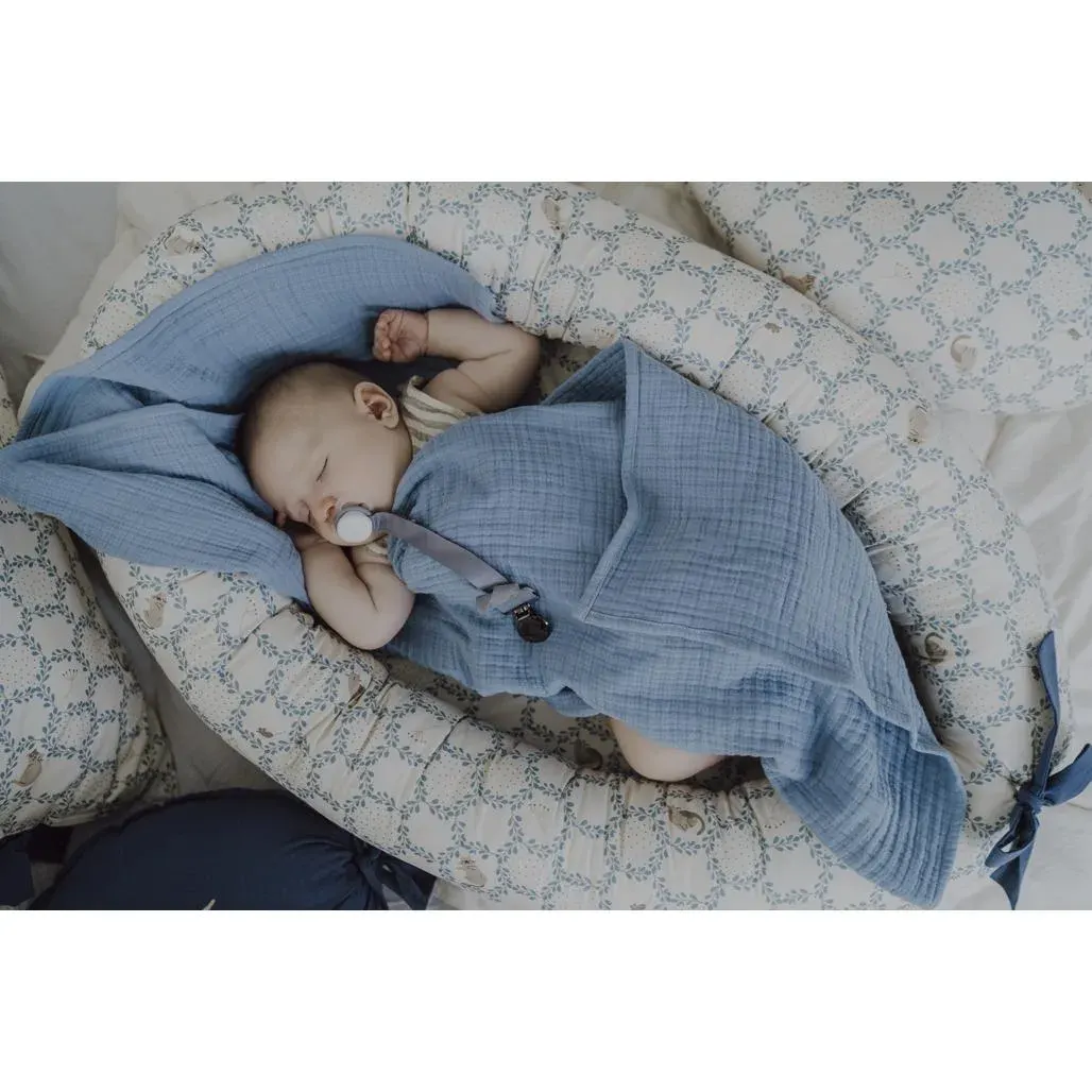 Gnijezdo za Bebe Blue Cottage Bež Plava — bočni prikaz