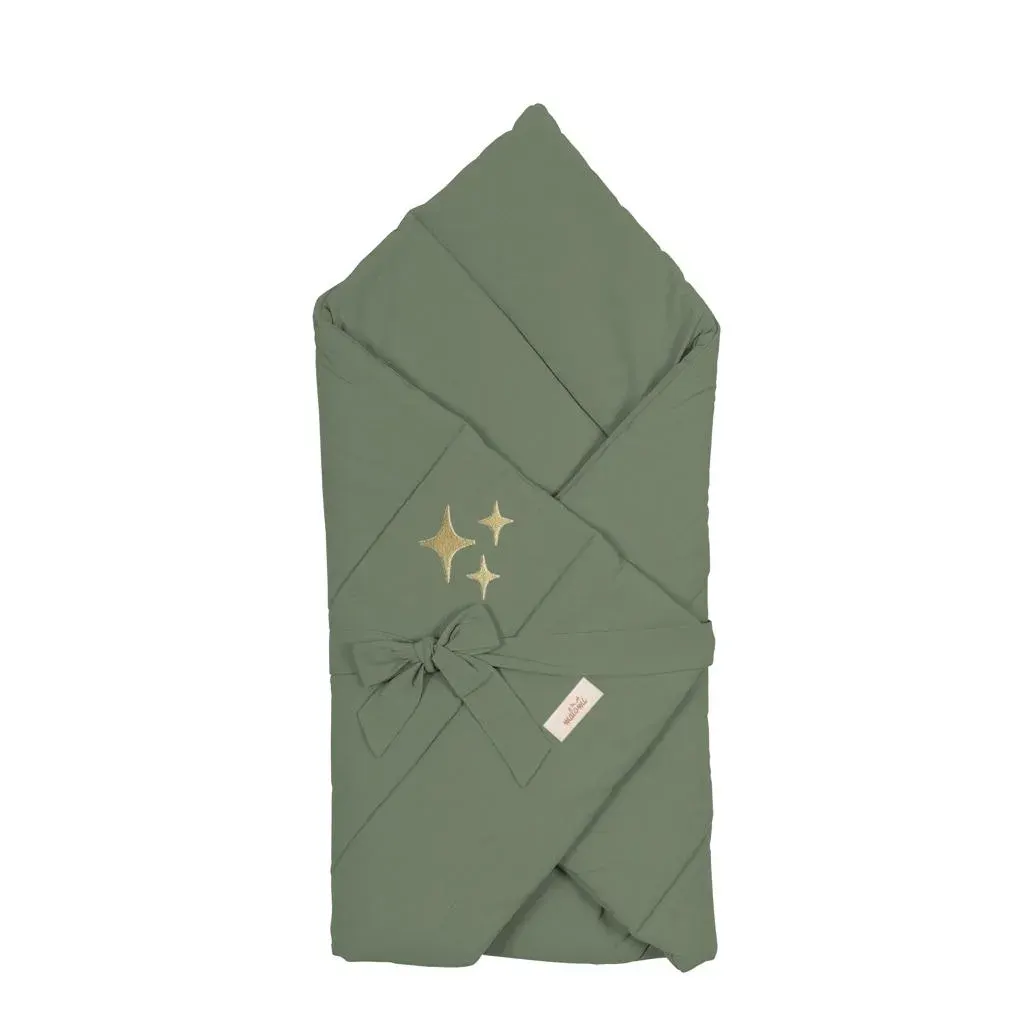Baby Horn Quilt Washed Cotton Forest Green