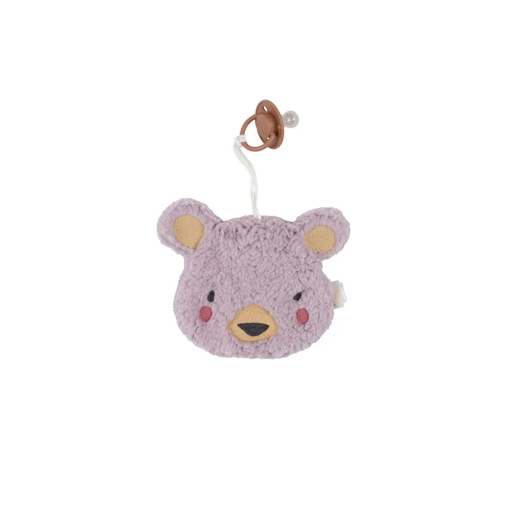 Pacifier Holder Cuddly Toy Bear Pink