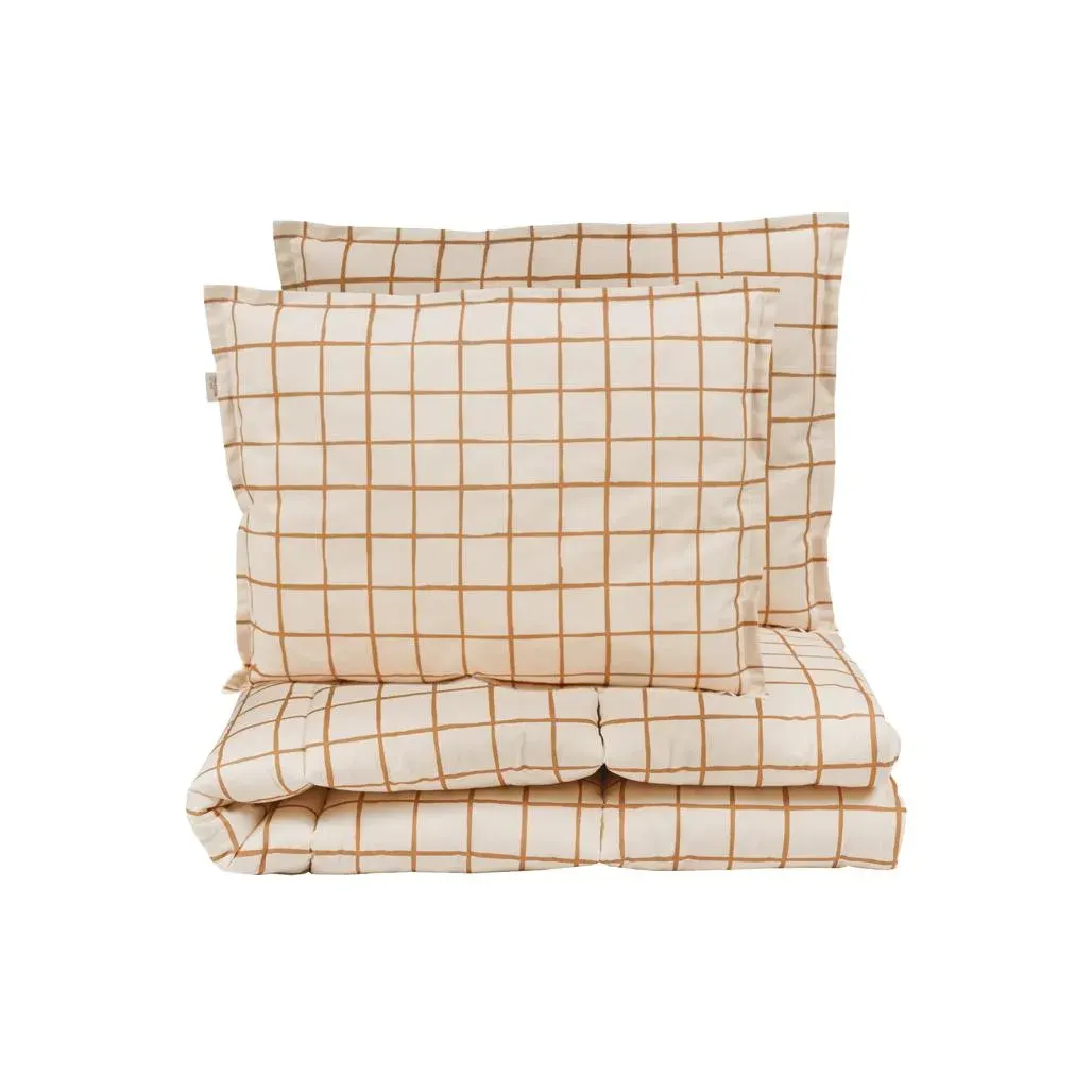 Bedding Set With Filling Camel Check X · 200cm