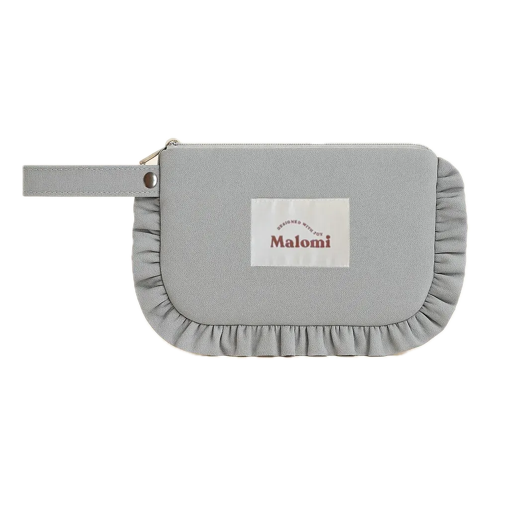 Toiletry Bag With Ruffles Grey