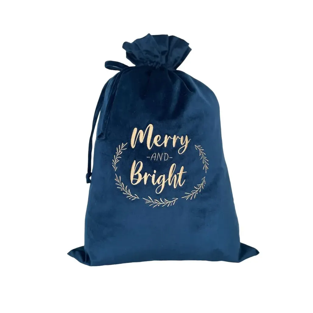 Christmas Bag Royal Blue Merry And Bright