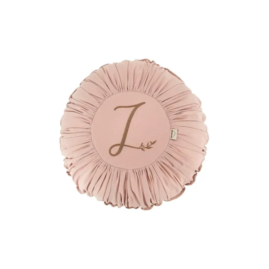 Round Washed Cotton Decorative Pillow Pink