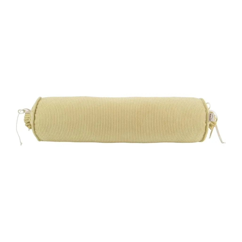 Decorative Corduroy Roller Pillow Butter Yellow
