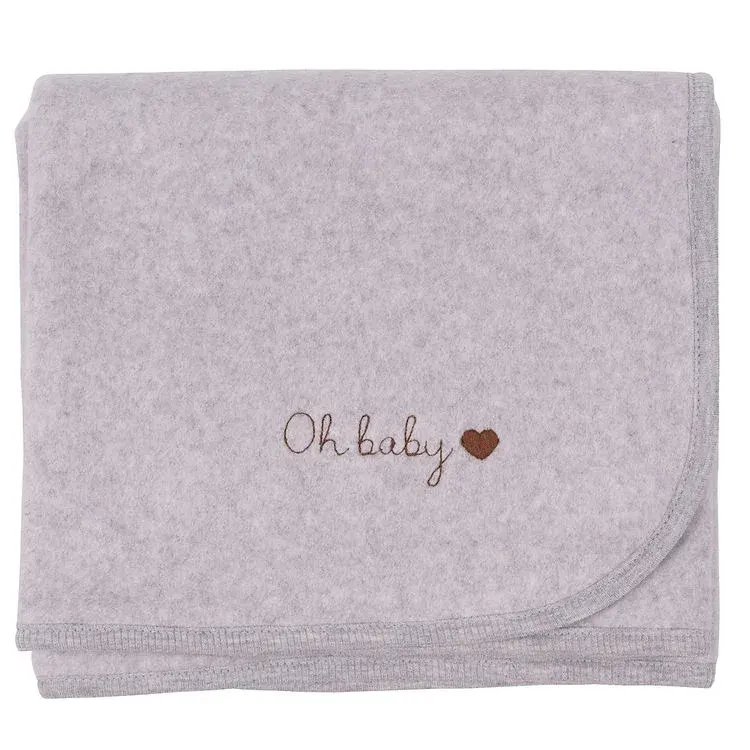 Organic Fleece Blanket Grey Melange