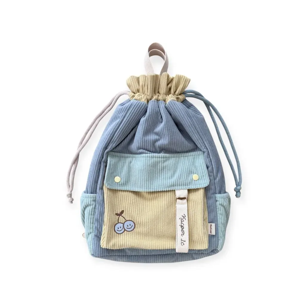 Blue Corduroy Backpack With Personalisation