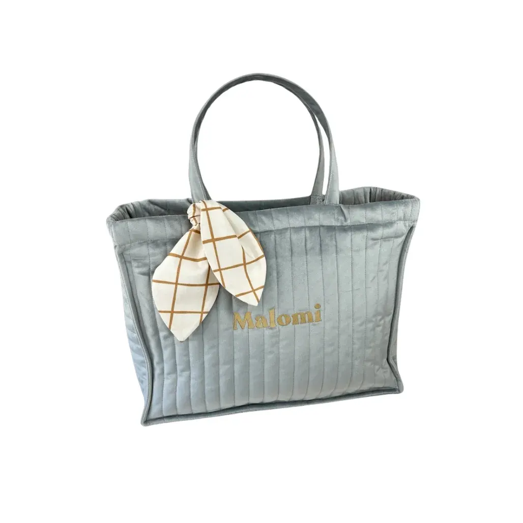 Quilted Mother S Bag Silver Grey