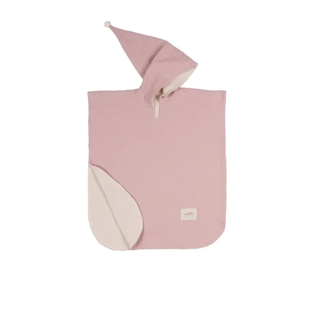 Poncho Muslin Dusty Pink Recommended For 3 8 Years · M