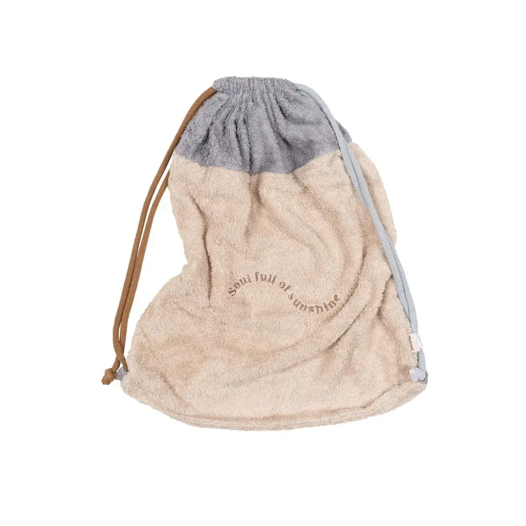 Bamboo Terry Beach Backpack Sand Blue