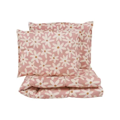 Set Posteljine Blush Daisies Višebojni Roza