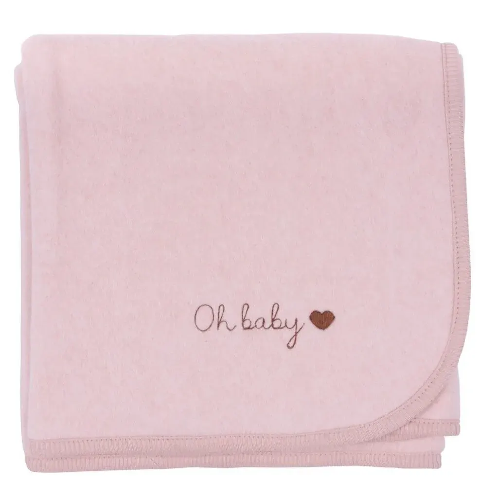 Organic Fleece Blanket Pink Melange