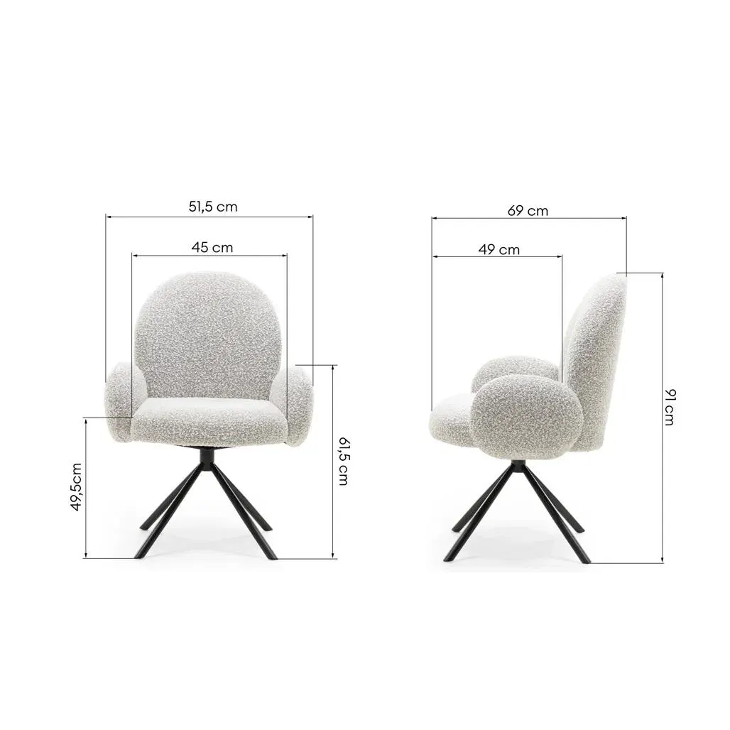 Okretna stolica Gray Shapes, svijetlo siva — slika 9