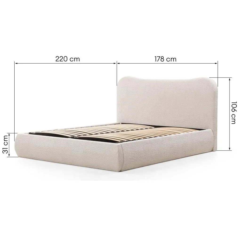 Krevet Dominique, bež — lifestyle prikaz