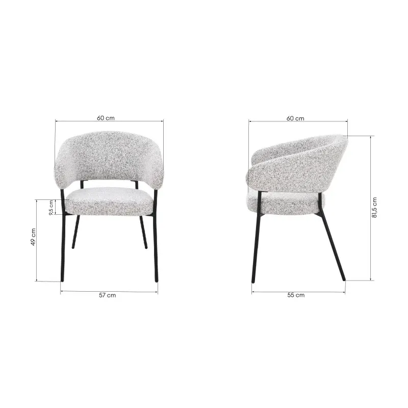 Tapecirana stolica Amul Beige, svijetlo siva — slika 7