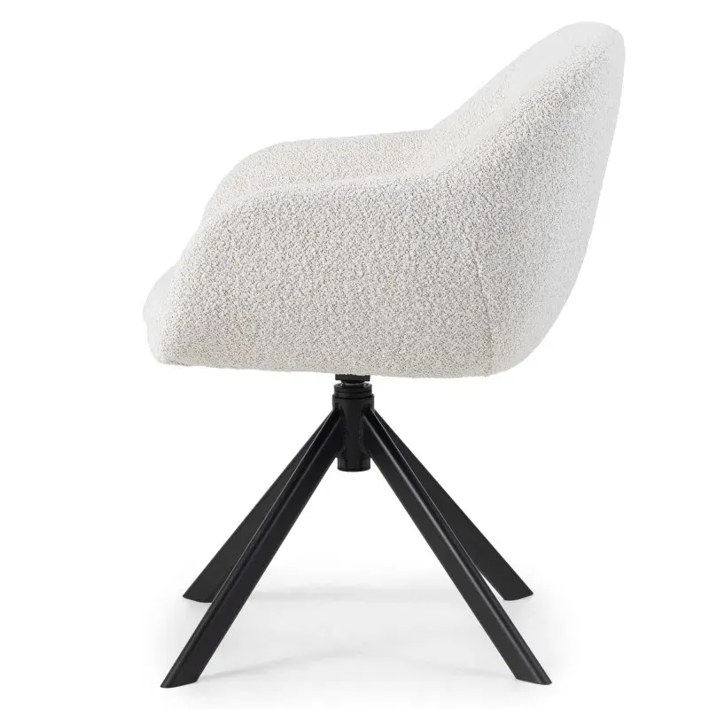 Okretna stolica Antos Beige, krem — bočni prikaz