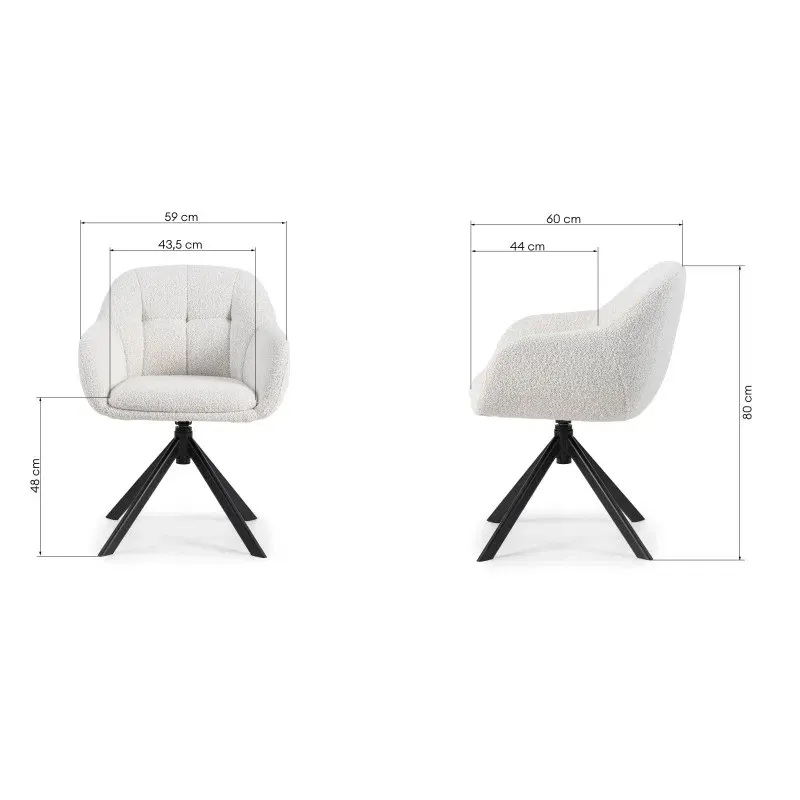 Okretna stolica Antos Beige, krem — lifestyle prikaz