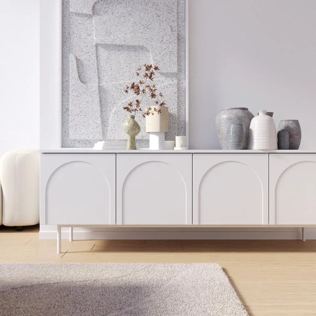 Tv komoda Asthethic, bijela — detalj