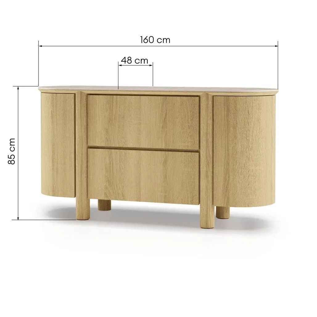 Komoda s ladicama Cecile, hrast — lifestyle prikaz