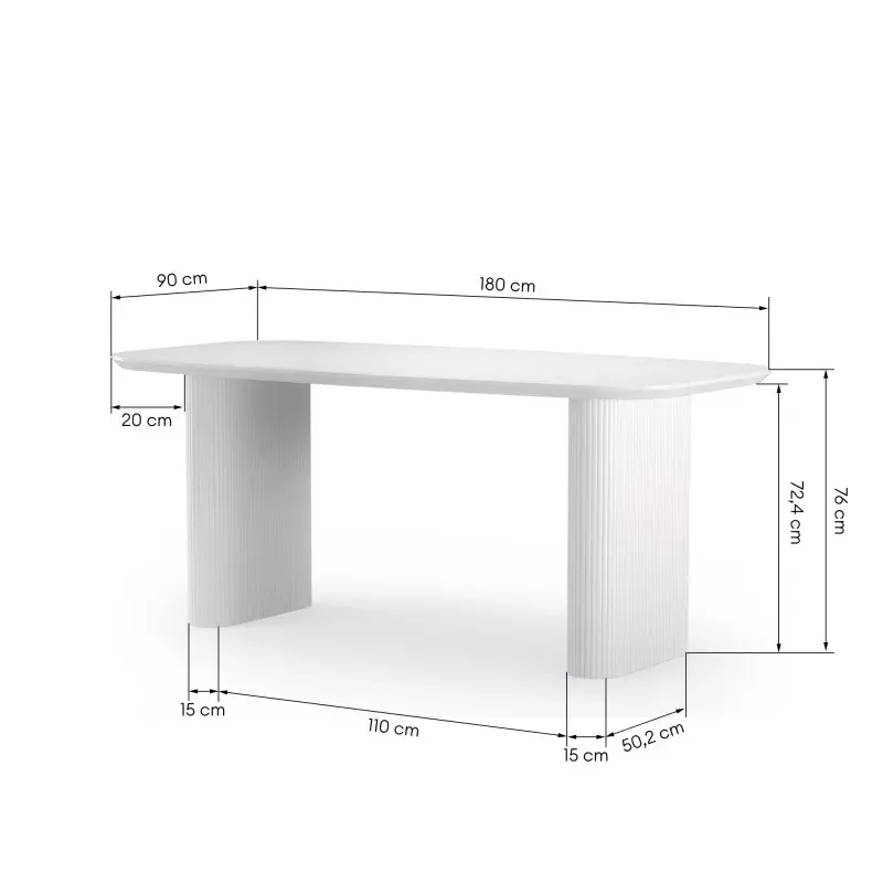 Blagovaonski stol Esilla White, bijela — lifestyle prikaz