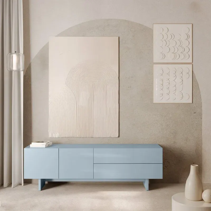 Tv komoda Glam, svijetli plava — detalj