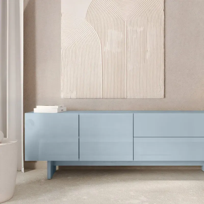 Tv komoda Glam, svijetli plava — gornji prikaz