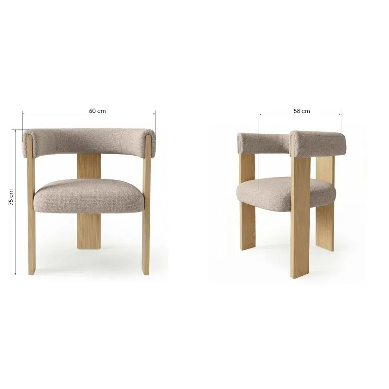 Blagovaonska stolica Indo Beige, bež — detalj