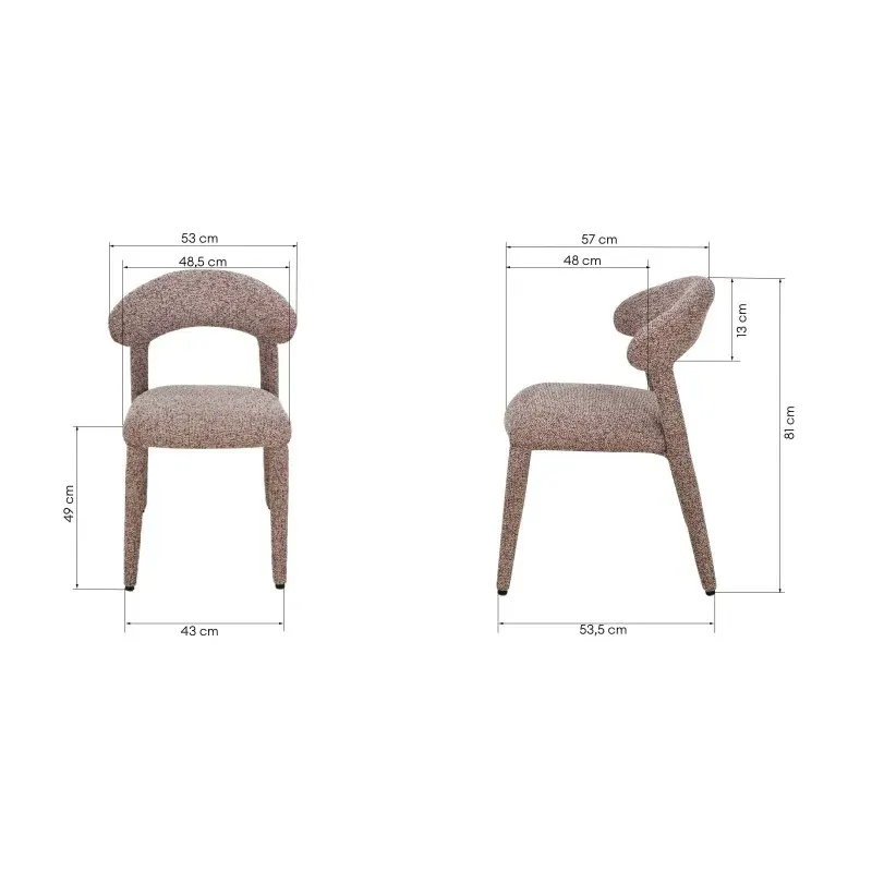 Tapecirana stolica Irokih Beige, bež — stražnji prikaz