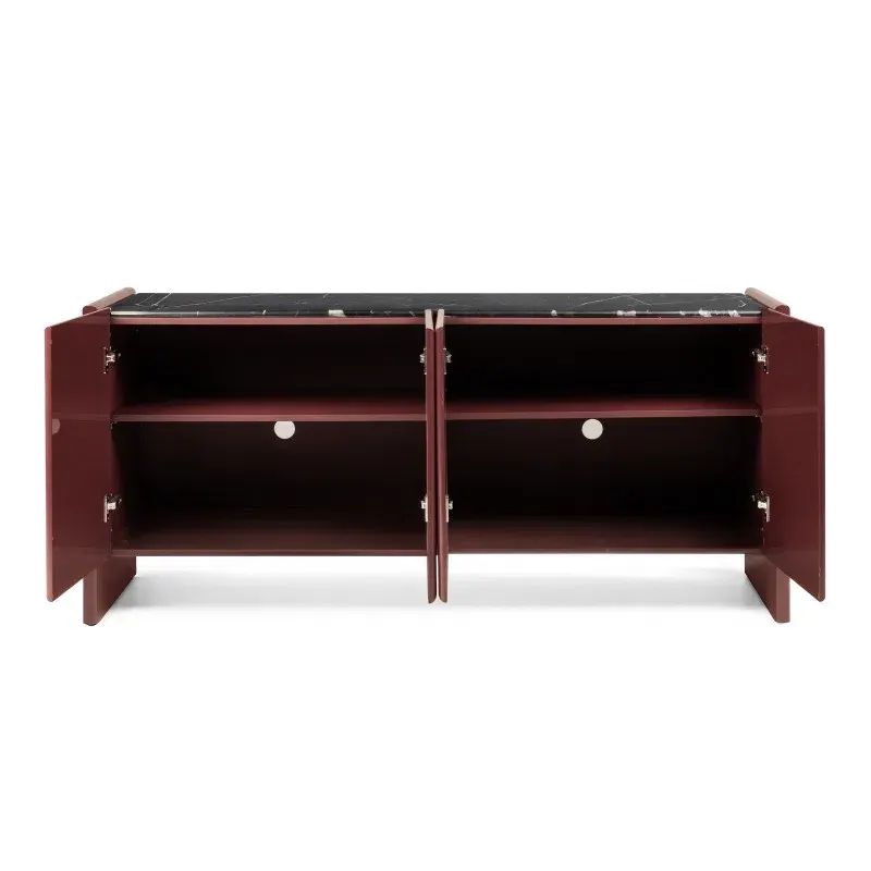 Komoda s ladicama Lariq, bordo — lifestyle prikaz