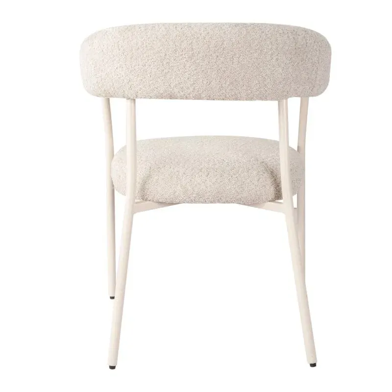 Tapecirana stolica Malua Beige, bijela — bočni prikaz