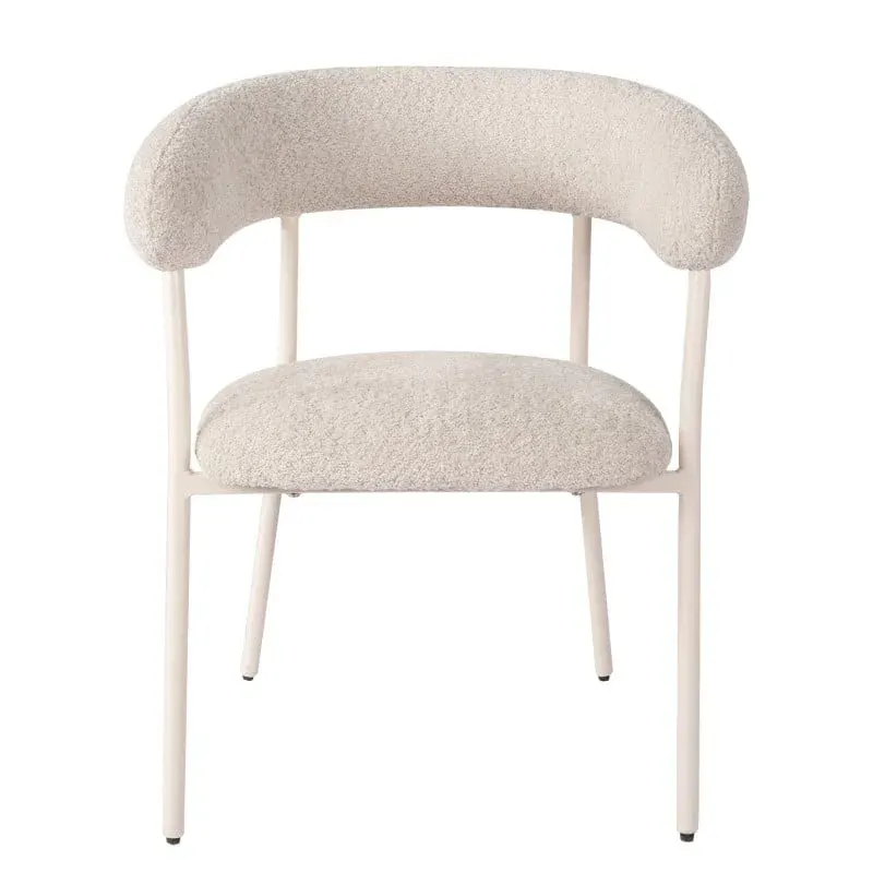 Tapecirana stolica Malua Beige, bijela — stražnji prikaz