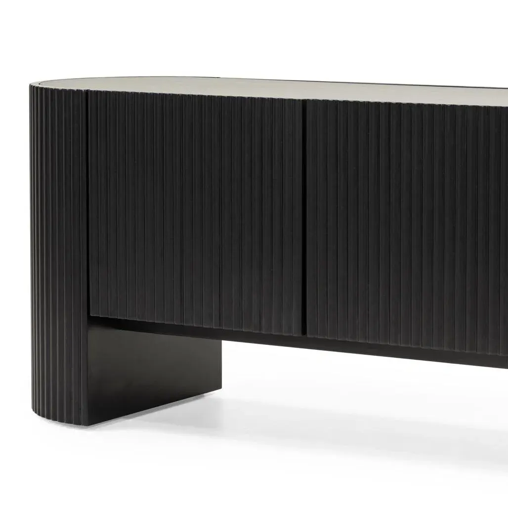 Tv komoda Noir, crna — lifestyle prikaz