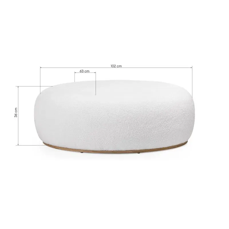 Tabure Pebble White, bijela — bočni prikaz