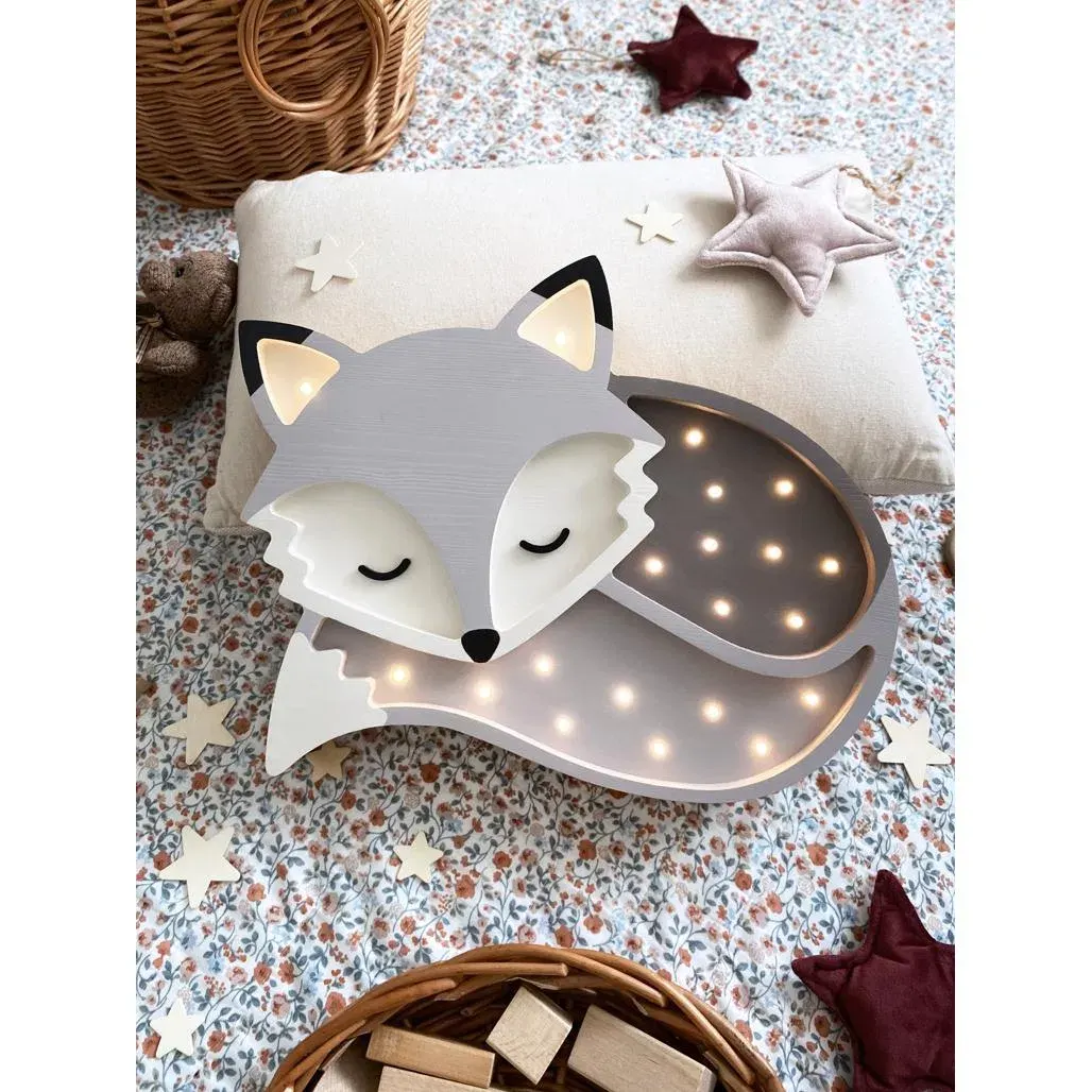Dječja lampa Fox siva — bočni prikaz