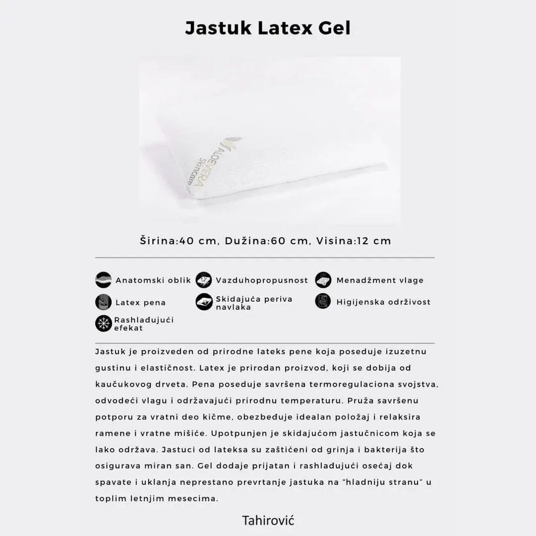 Jastuk za spavanje Latex gel — stražnji prikaz