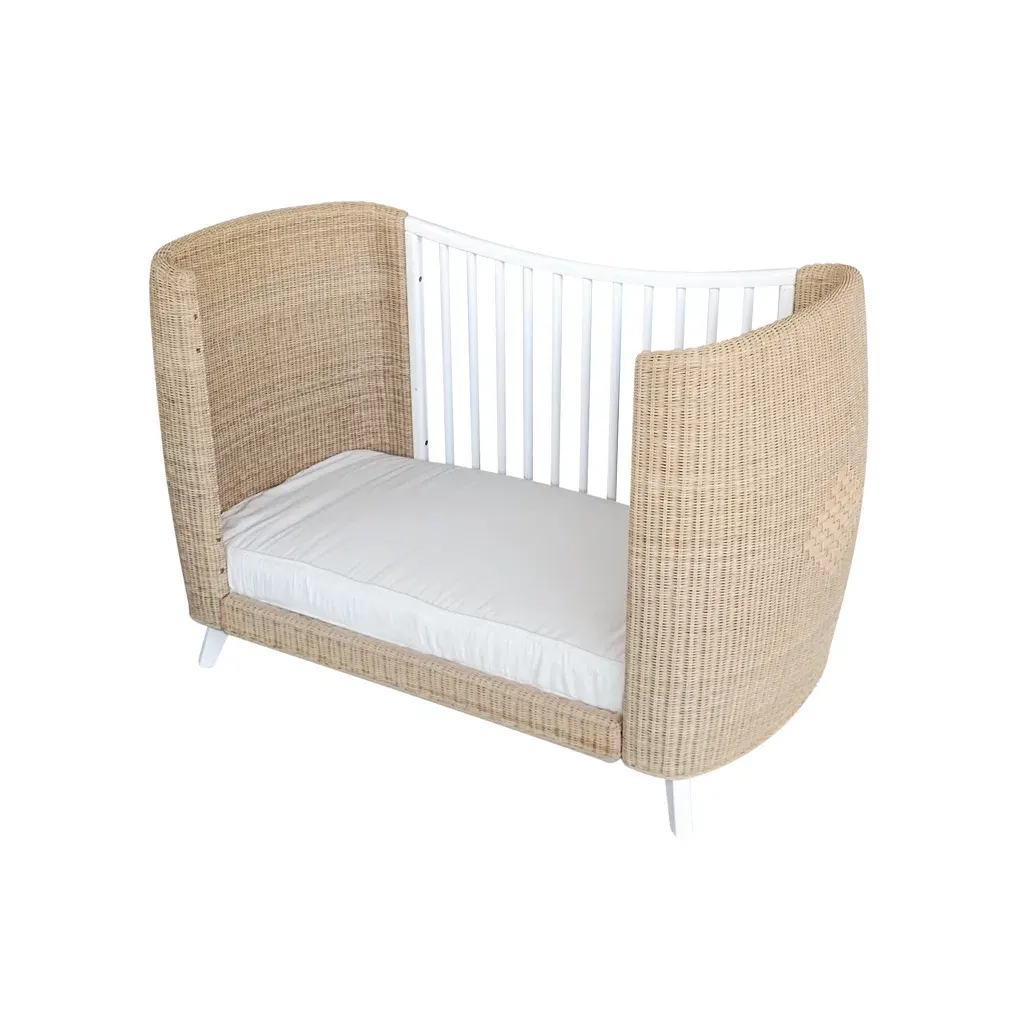 Dječji krevetić, Coquillage 60×120, snijeg — stražnji prikaz