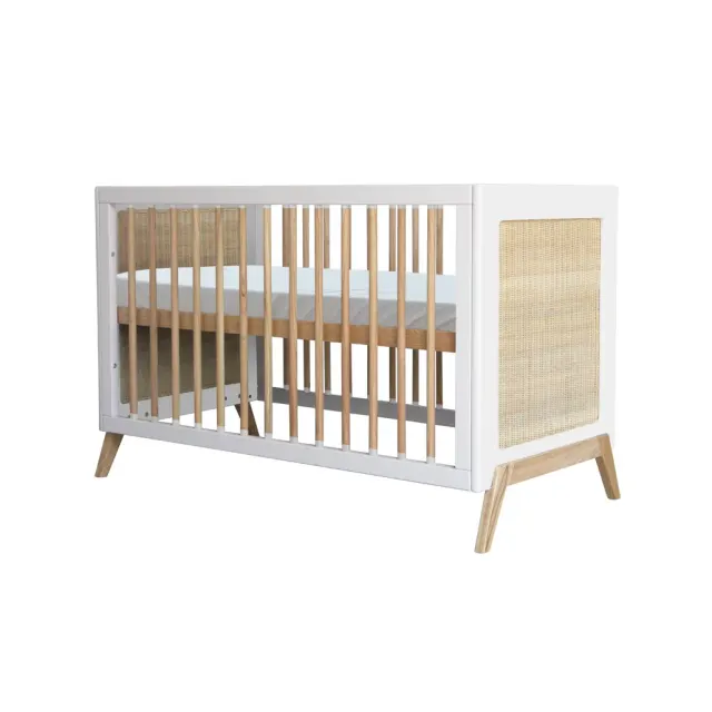 Marélia evolutivni dječji krevetić ratan 60×120 - snijeg