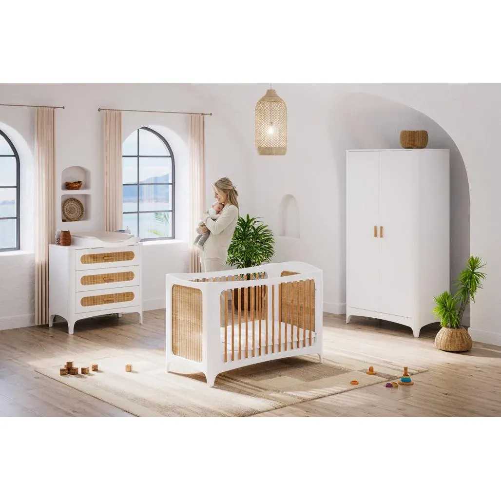 Krevet, Néréides 60×120, snijeg — lifestyle prikaz