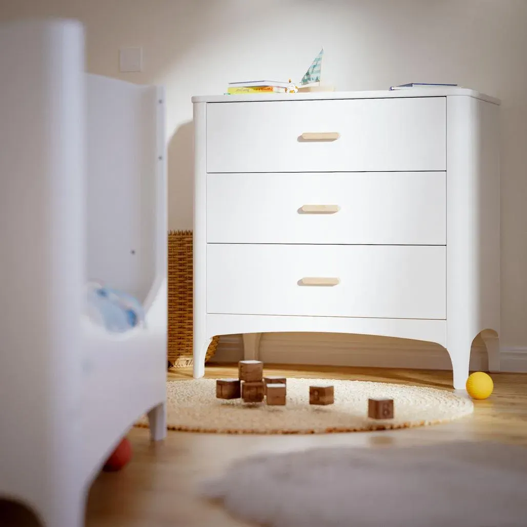 Velika komoda s ladicama, Nérée H88.8 cm, snijeg — bočni prikaz